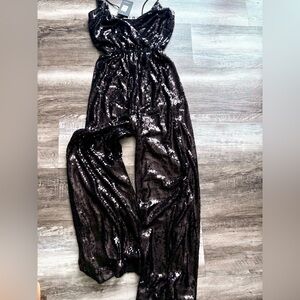 Black Sequin Jumpsuit